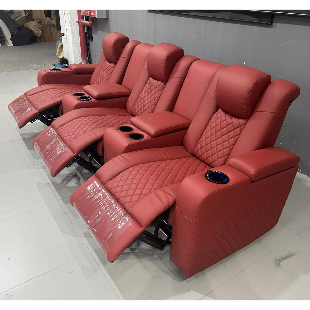 Home Cinema Chairs - Linlamlim Luxury 3-Seat Recliner Sofa with
