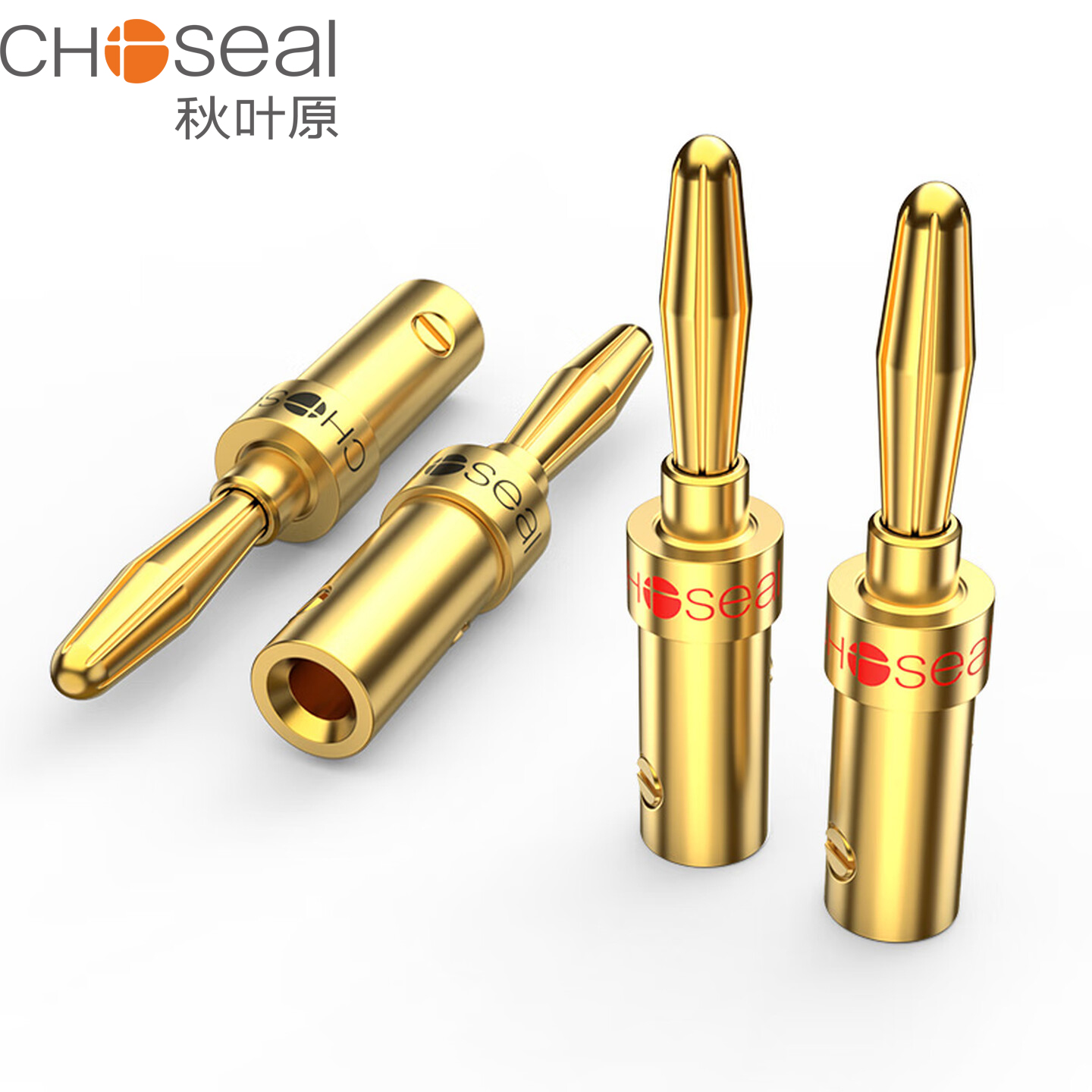 Home Cinema Sound System - CHOSEAL Banana Plugs 4PCS 24K Gold