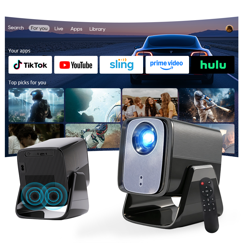 Home Cinema Gaming - LYNCast Smart Projector with WIFI6 and