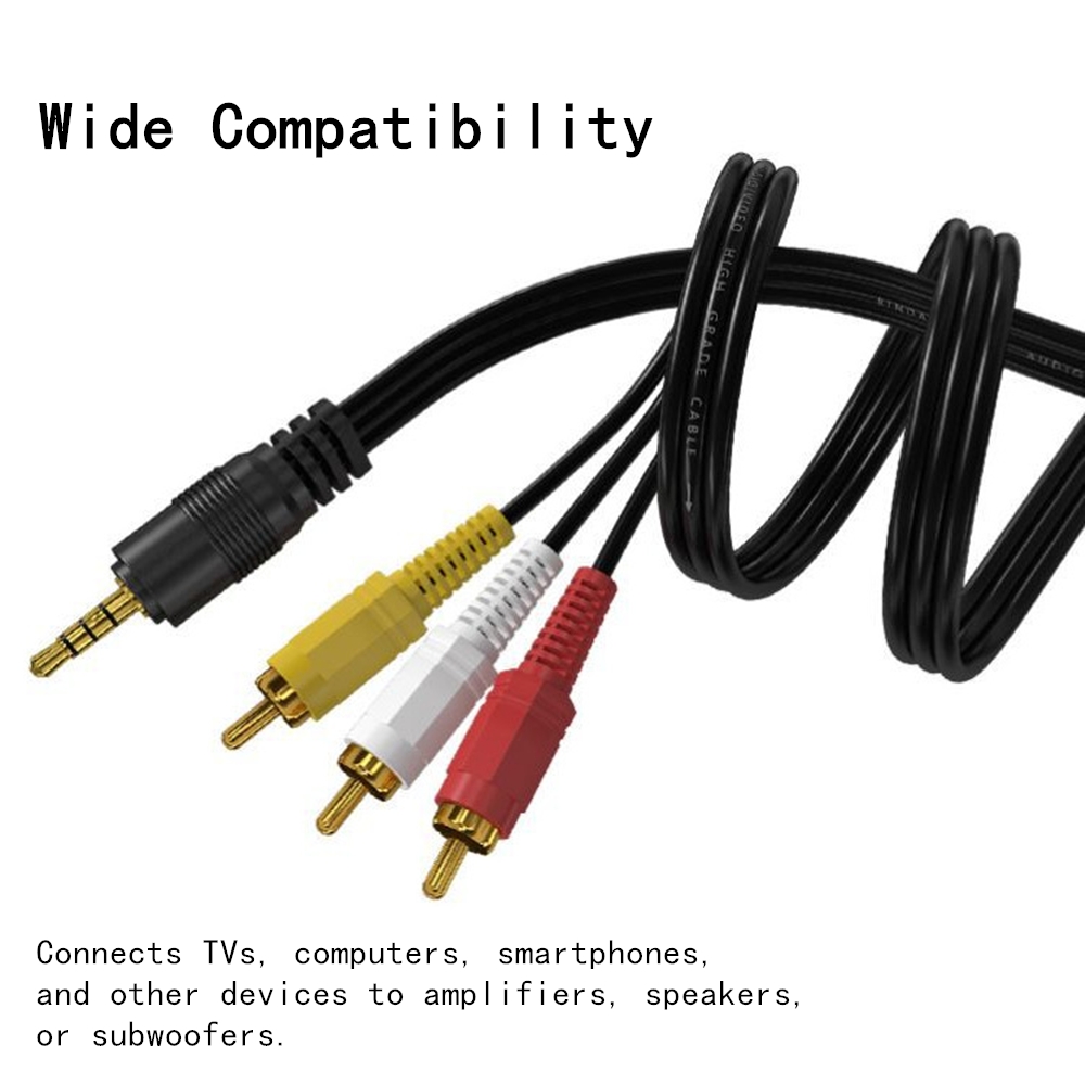Home Cinema Sound System - 3.5mm to 3 RCA Audio Video