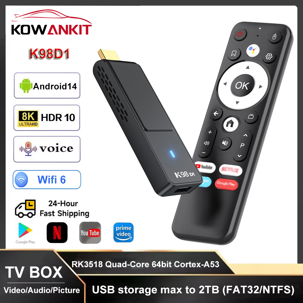 Home Cinema Media Player - Android TV Stick K981D Android 14.0