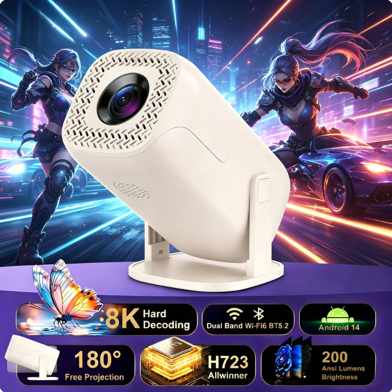 Home Cinema Rack - V2 Mini Projector Android 14 Allwinner