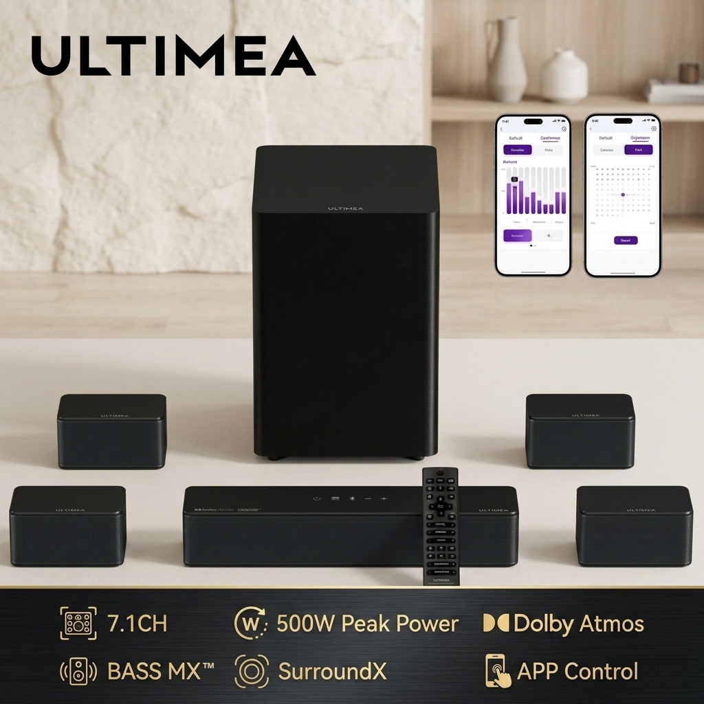 Home Cinema Dolby Atmos - ULTIMEA Poseidon D80 Boom 7.1ch Soundbar