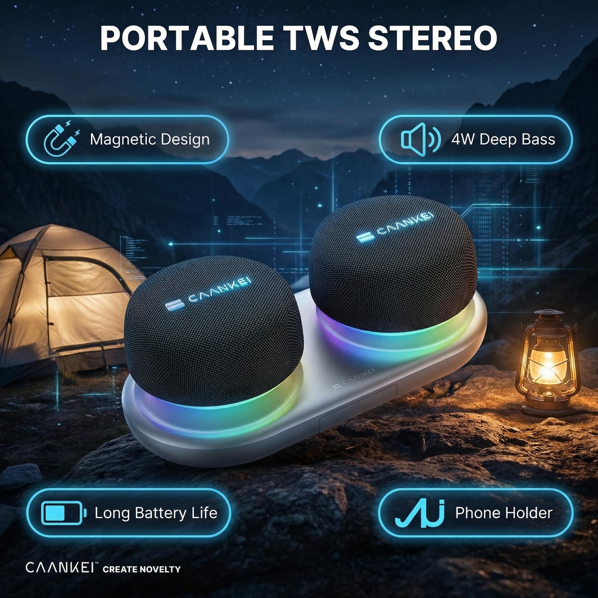 Home Cinema Rack - Dual Bluetooth Speaker Set with Magnetic