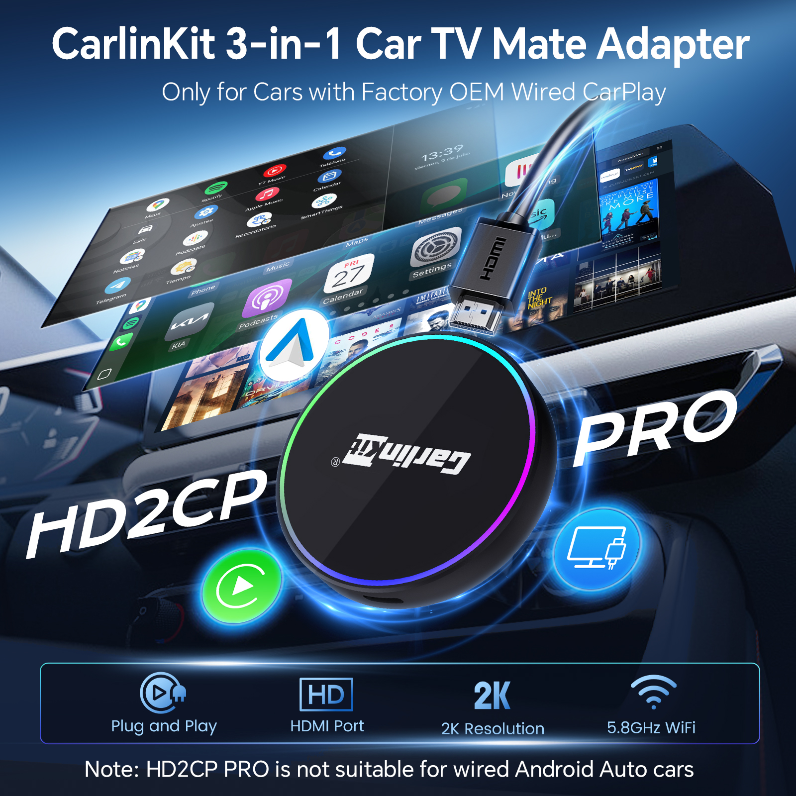 HD2CP Pro  CarlinKit Wireless  - Smart Tv Stick recensione e prezzo