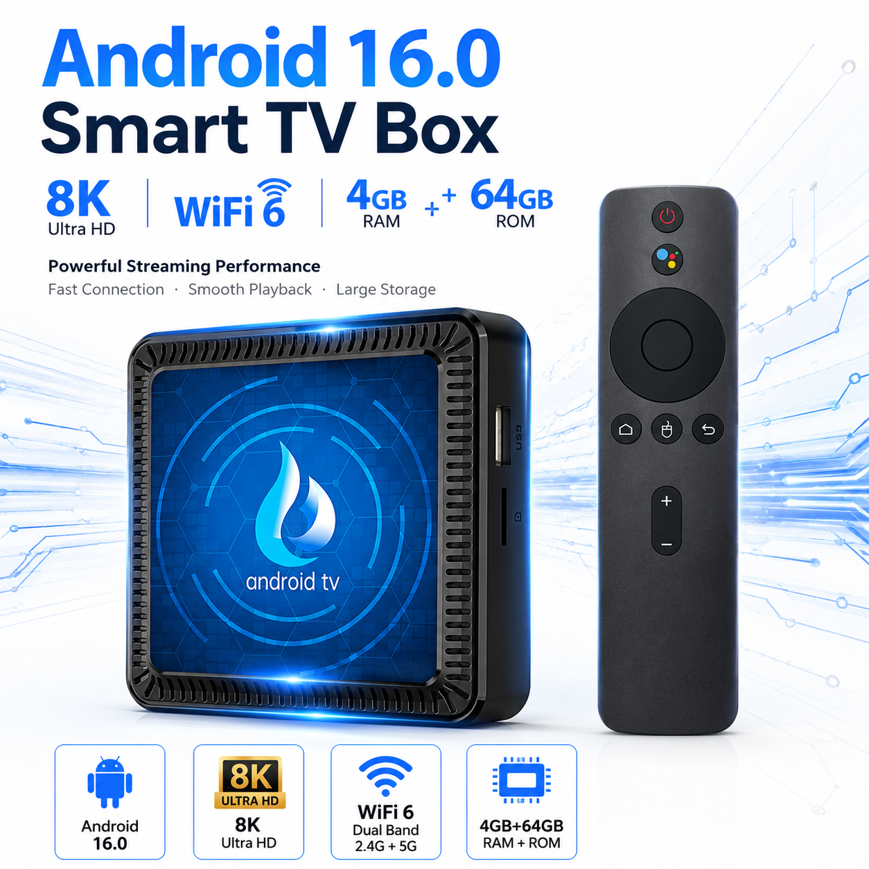 Android 16.0 TV Box 8K Ultra H - Home Cinema Media Player recensione e prezzo