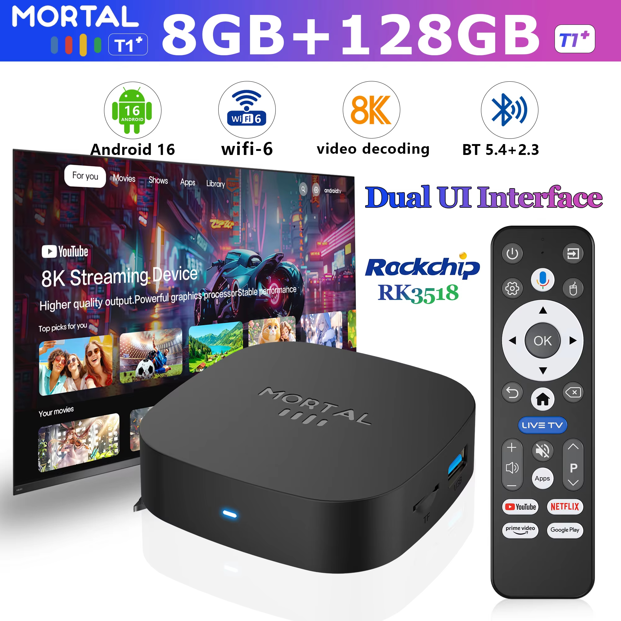 2026 New T1+ 8K HD TV Box Andr - Home Cinema Media Player recensione e prezzo