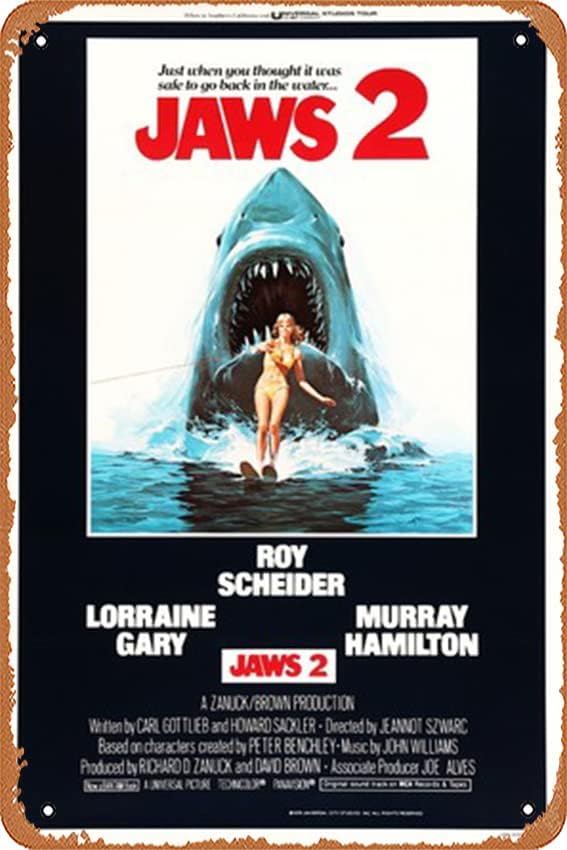 Jaws 2 Tin Sign Metal Tin Sign - Home Cinema Decor recensione e prezzo