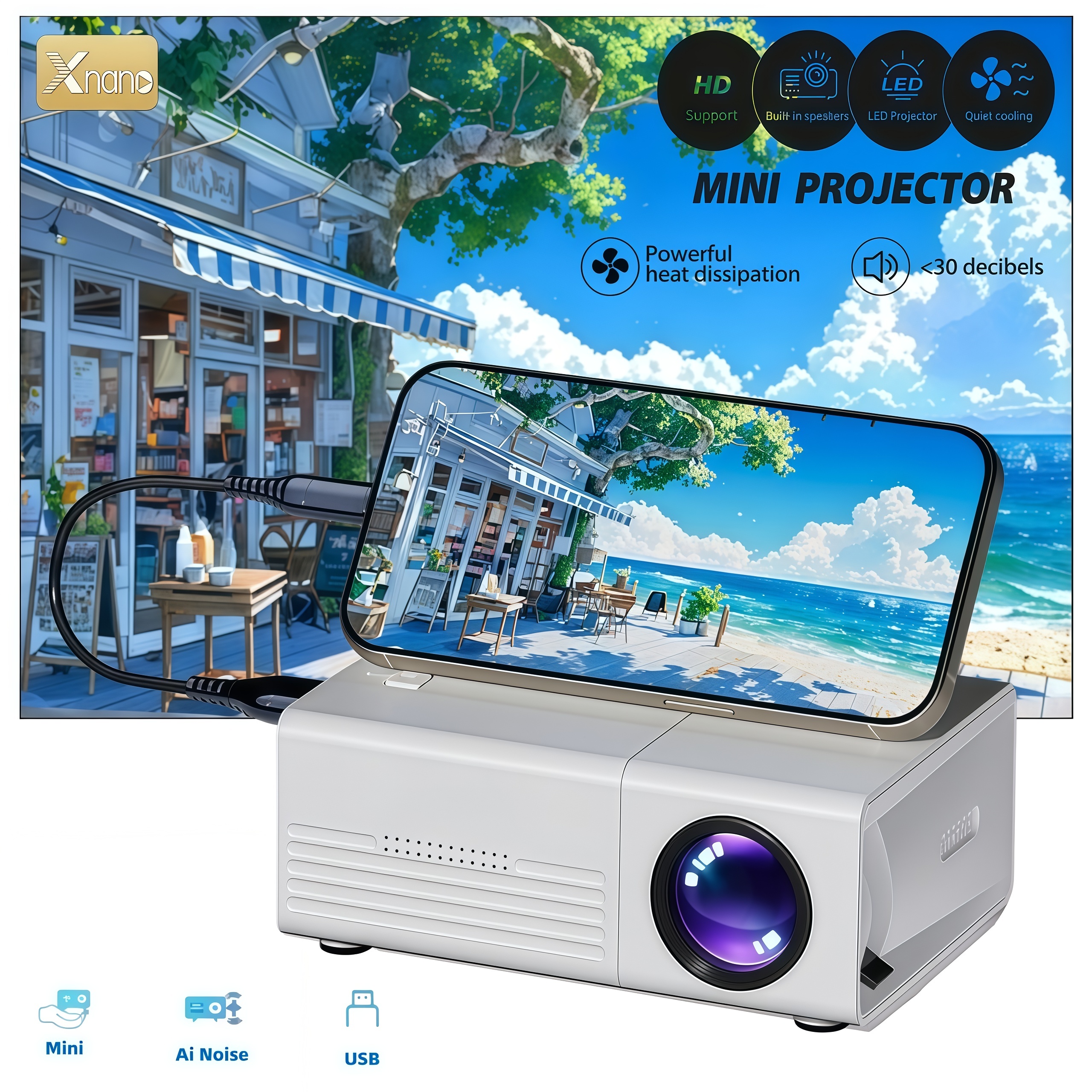 XNANO Q1 Mini Projector Portab - Home Cinema Gaming recensione e prezzo