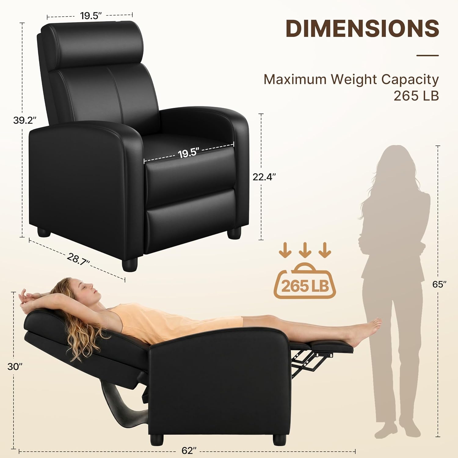 PU Leather Recliner Chair, Pus - Home Cinema Rack recensione e prezzo