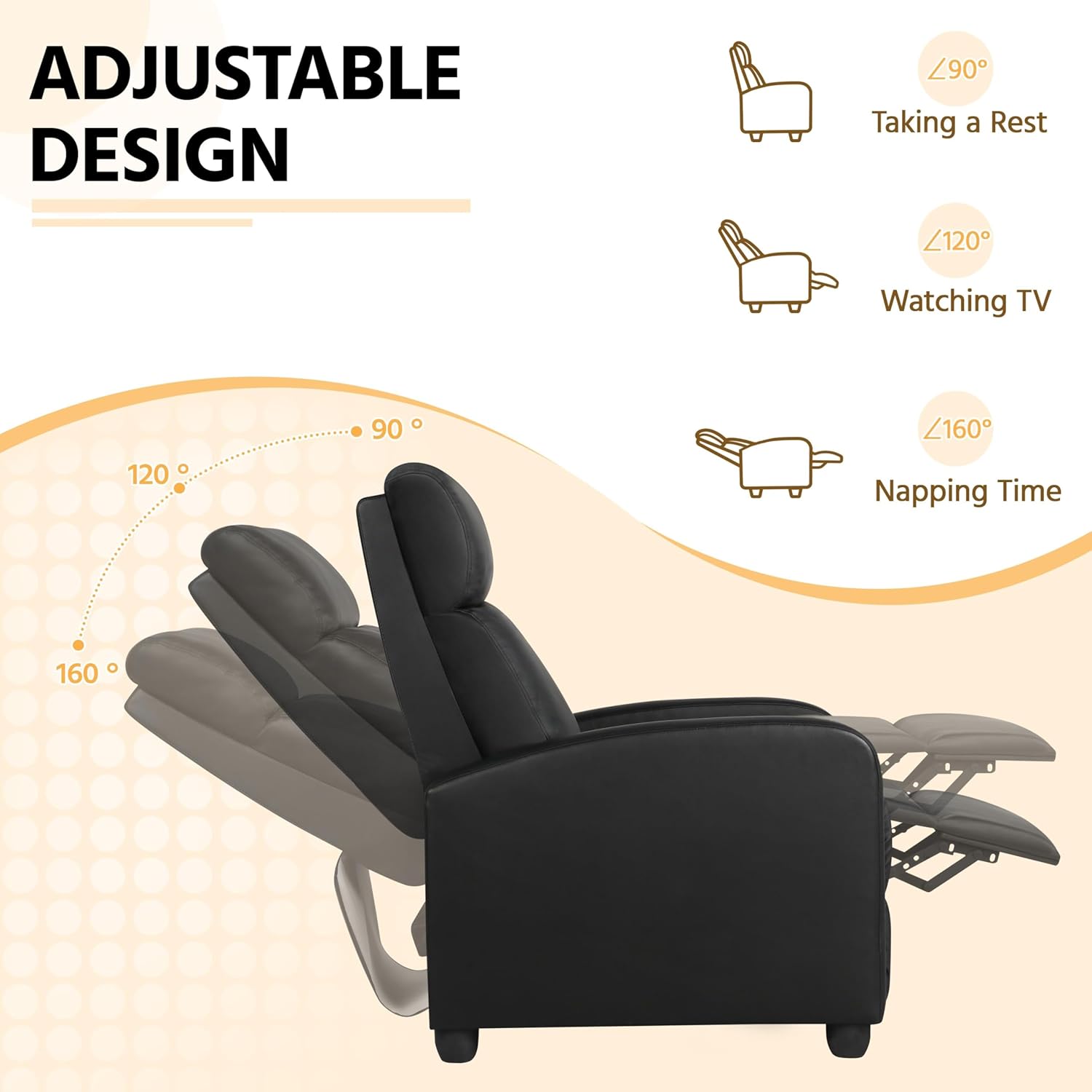 PU Leather Recliner Chair, Pus - Home Cinema Rack recensione e prezzo