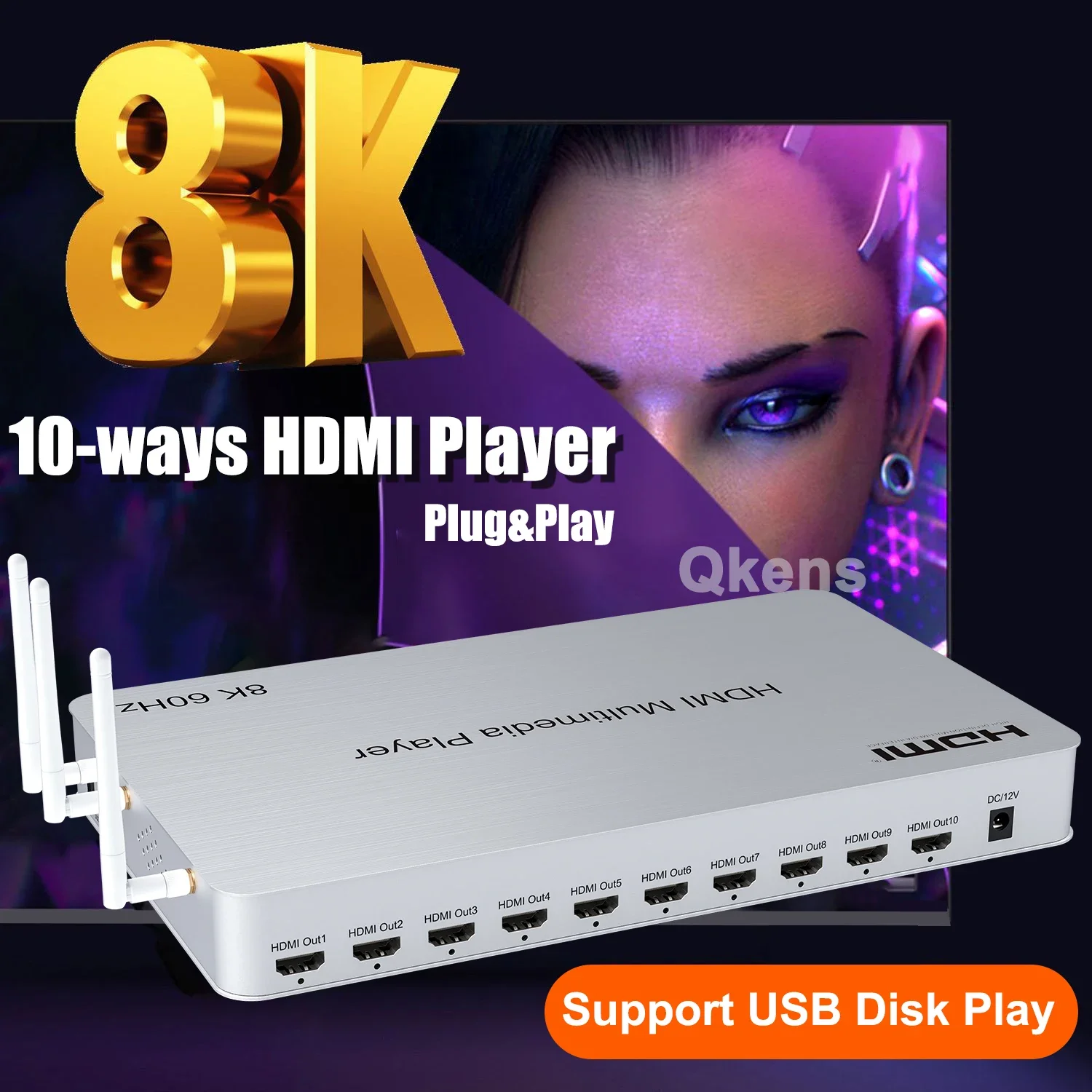 H.265 8K 60Hz 10 Port HDMI Med - 4K Media Player recensione e prezzo