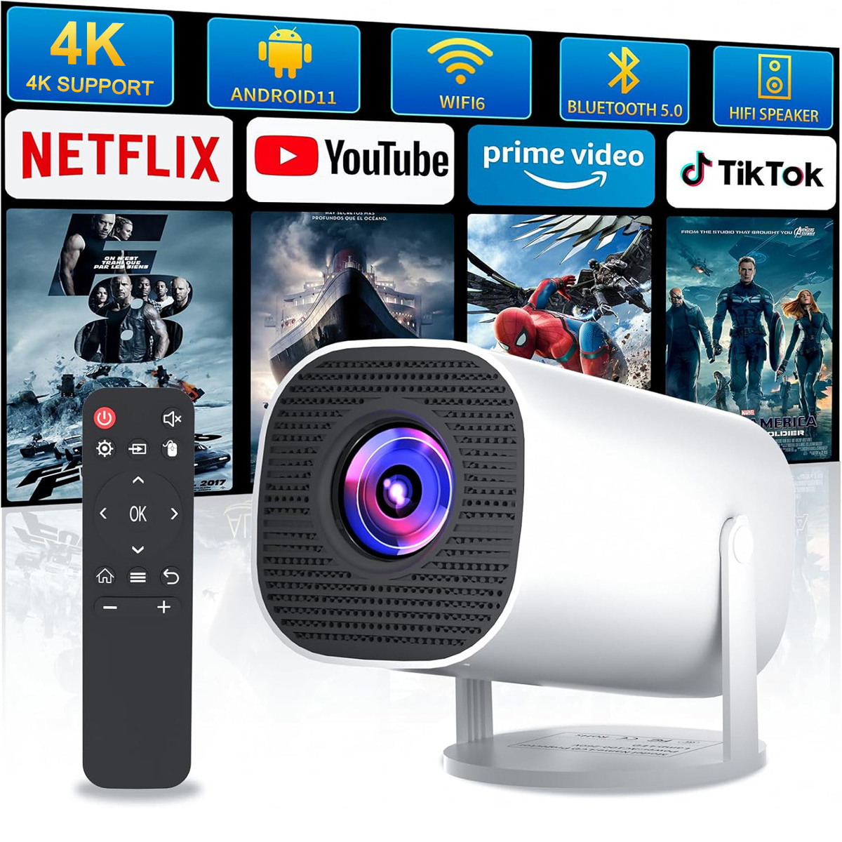 Mini Projector with WiFi & Blu - Home Cinema Gaming recensione e prezzo