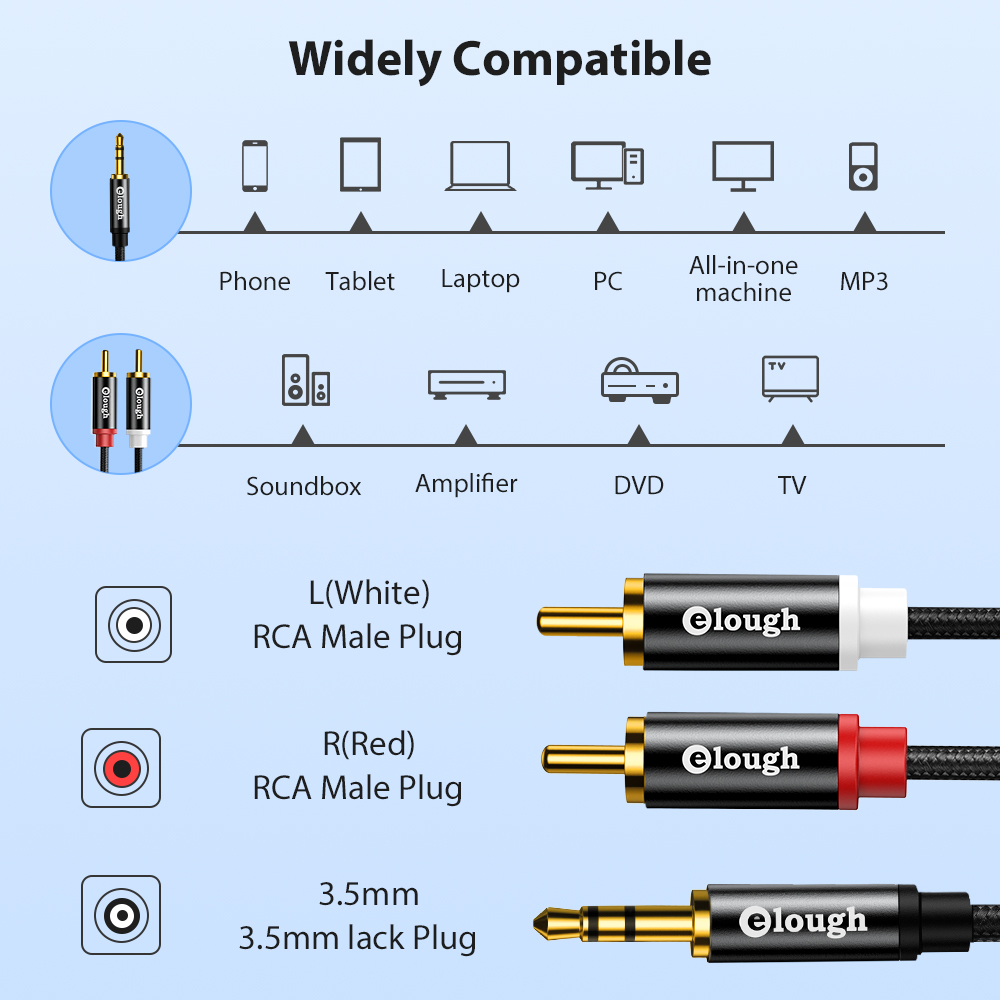 Elough RCA Cable AUX RCA Speak - Home Cinema Sound System recensione e prezzo