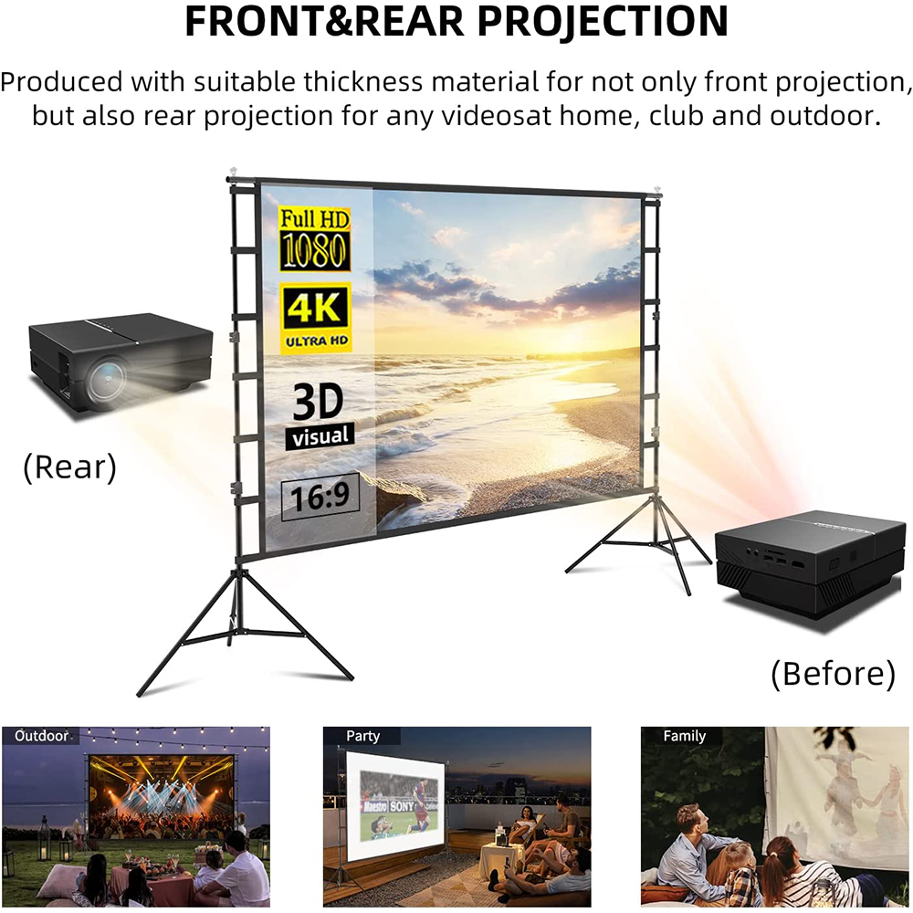 VEIDADZ Projector Screen With  - Home Cinema Rack recensione e prezzo