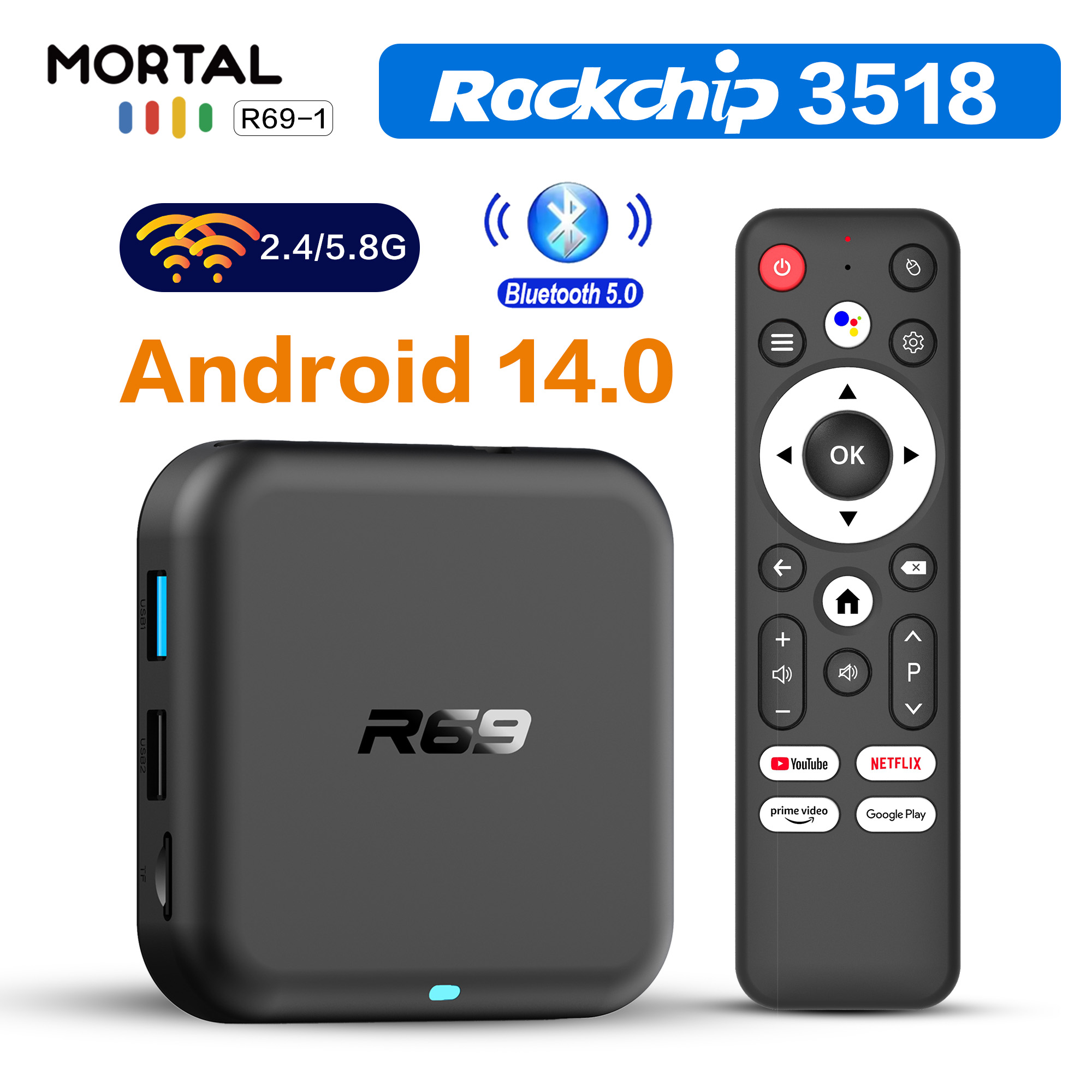 R69-1 Android 14 TV Box Rockch - Home Cinema Media Player recensione e prezzo