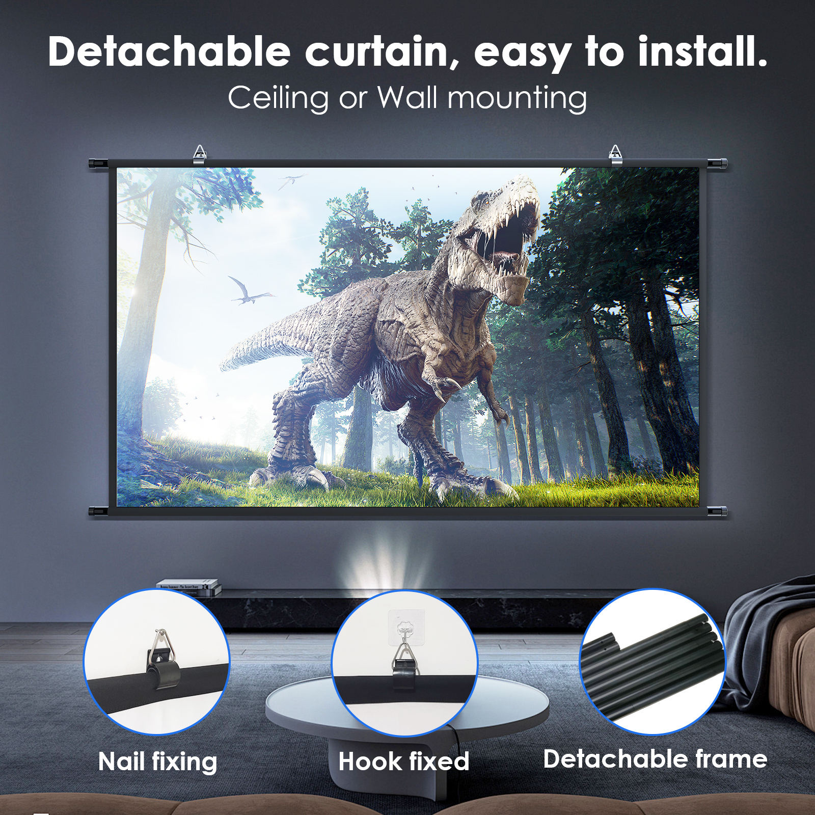 LEJIADA 16:9 Wall Mounted Whit - Home Cinema Rack recensione e prezzo