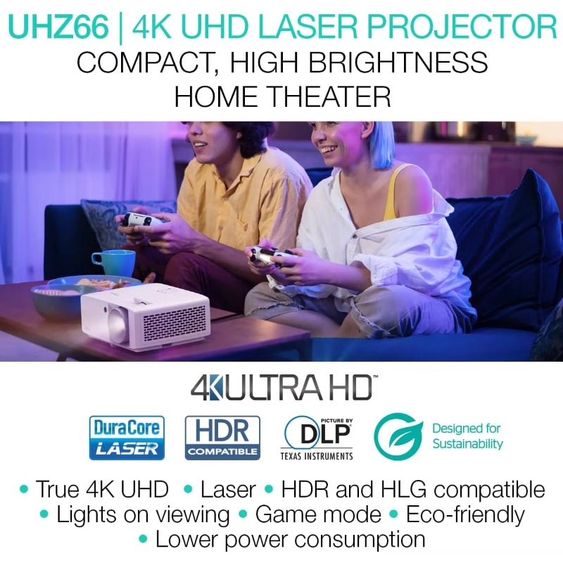 Optoma UHZ66 Home Cinema Lamp  - Home Cinema Gaming recensione e prezzo