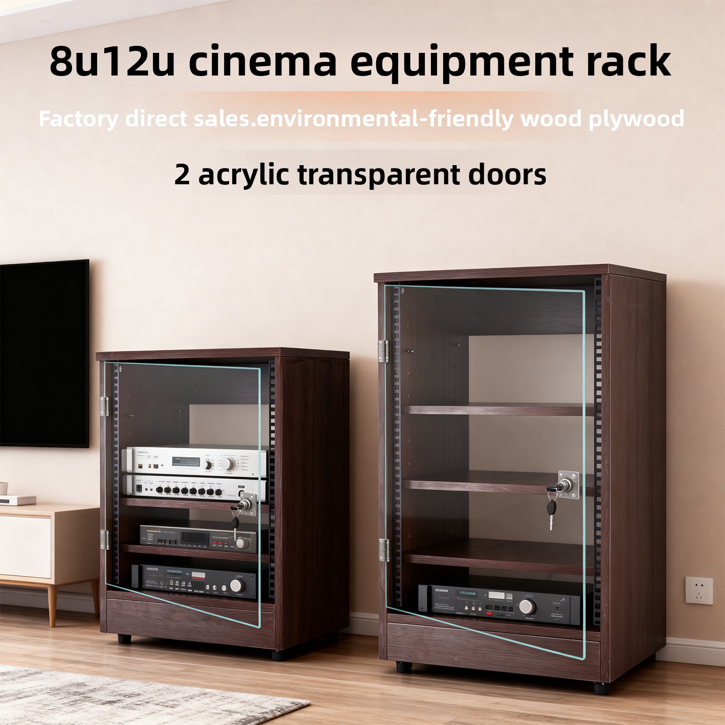 Front transparent door 8U - 16 - Home Cinema Rack recensione e prezzo